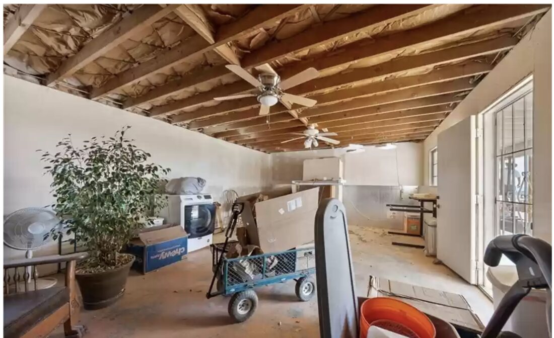 Before — the garage, now a two-bedroom ADU